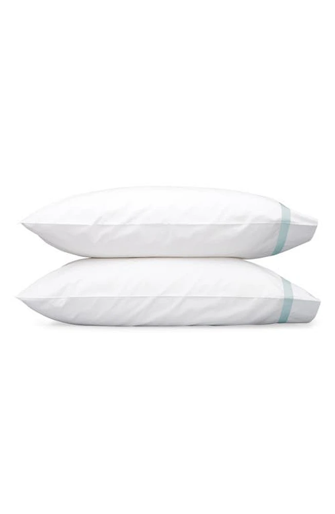 Matouk Lowell 600 Thread Count Set of 2 Pillowcases in Pool at Nordstrom