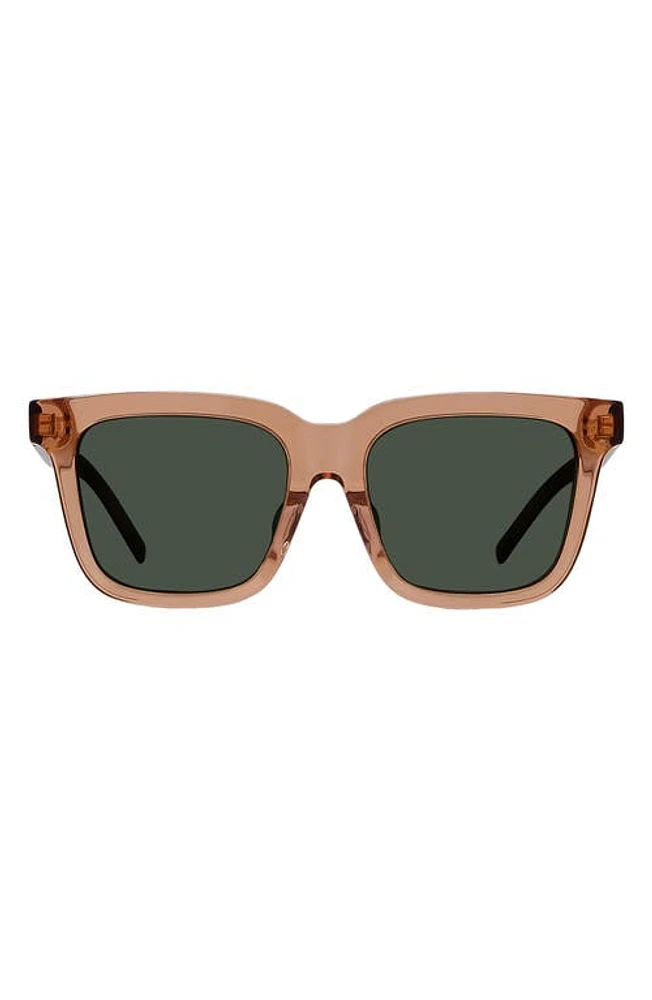 Givenchy GV Day 53mm Rectangular Sunglasses in Shiny Orange /Green at Nordstrom