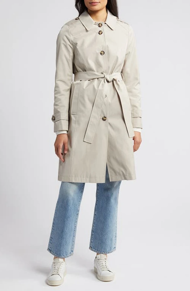 Via Spiga Water Repellent Back Button Trench Coat Tone Cream at Nordstrom,