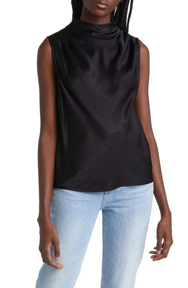 Rails Kaleen Sleeveless Mock Neck Top Black at Nordstrom,