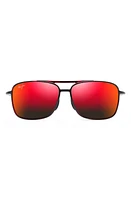 Maui Jim Kaupo Gap 61mm Polarized Aviator Sunglasses in Black Tortois Ehawaii Lava at Nordstrom