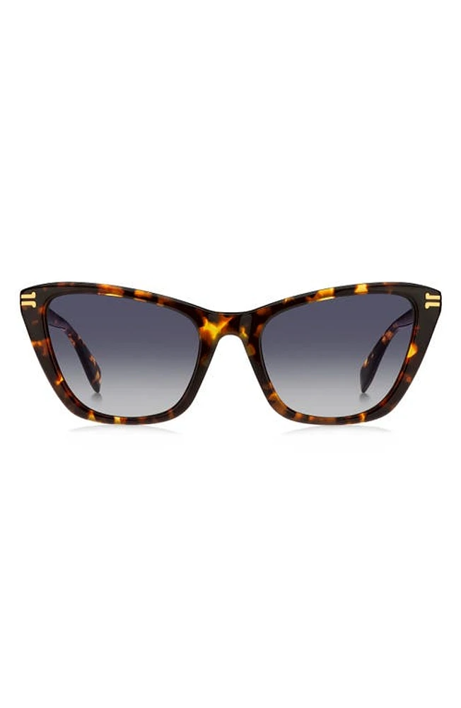 Marc Jacobs 53mm Cat Eye Sunglasses in Havana/Grey Shaded Blue at Nordstrom