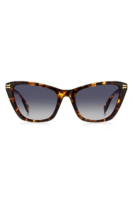 Marc Jacobs 53mm Cat Eye Sunglasses in Havana/Grey Shaded Blue at Nordstrom