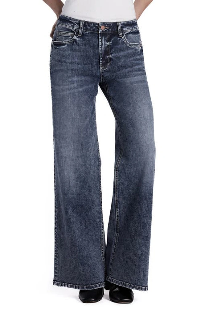 HINT OF BLU Happy Go Lucky Wide Leg Jeans Blue at Nordstrom,