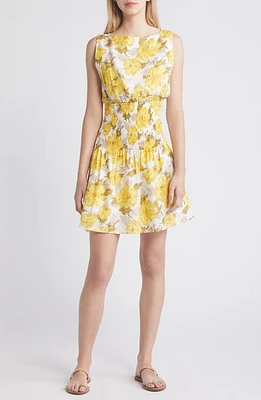 Faithfull the Brand Novalee Floral Linen Minidress Isadora at Nordstrom,