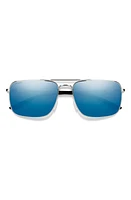 Smith Outcome 59mm ChromaPop Polarized Aviator Sunglasses in Silver /Blue Mirror at Nordstrom