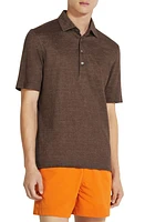 ZEGNA Linen Polo Ferrugine at Nordstrom, Us