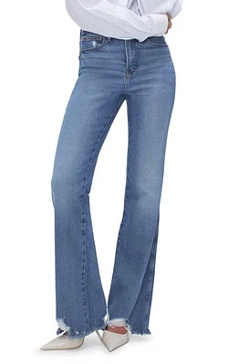 Good American Curve Chew Hem Bootcut Jeans Indigo631 at