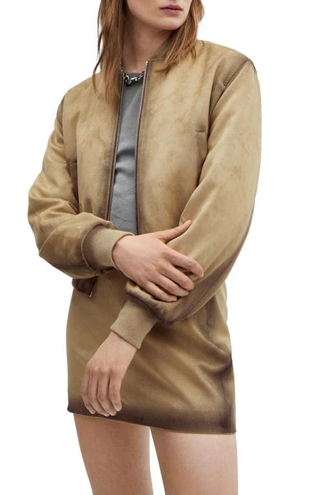 MANGO Hannah Bomber Jacket Beige at Nordstrom,