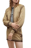 MANGO Hannah Bomber Jacket Beige at Nordstrom,