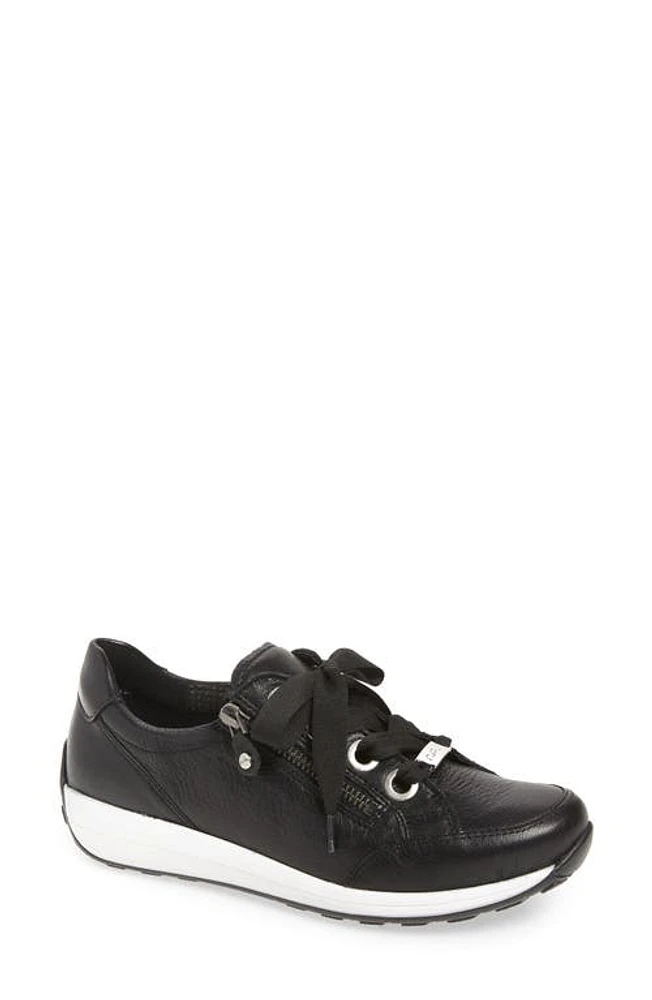 ara Ollie Lace-Up Sneaker Black Gaucho Soft at Nordstrom,