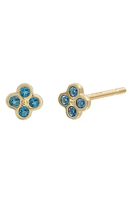 Bony Levy 14K Gold Pavé London Blue Topaz Cluster Stud Earrings in 14K Yellow Gold at Nordstrom