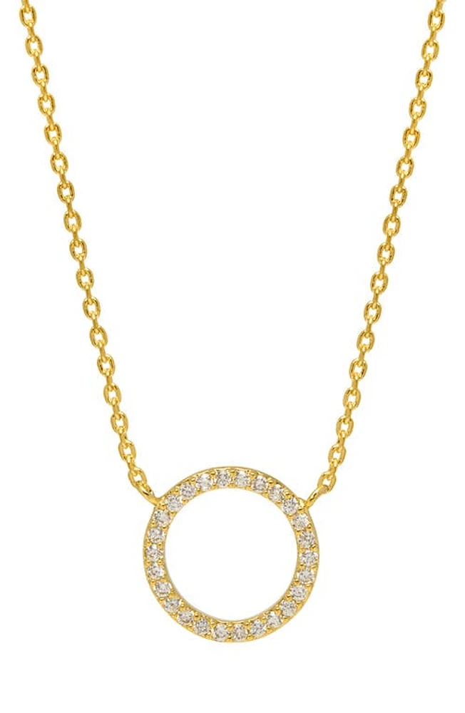 Estella Bartlett Large Pavé Crystal Circle Pendant Necklace in Gold at Nordstrom