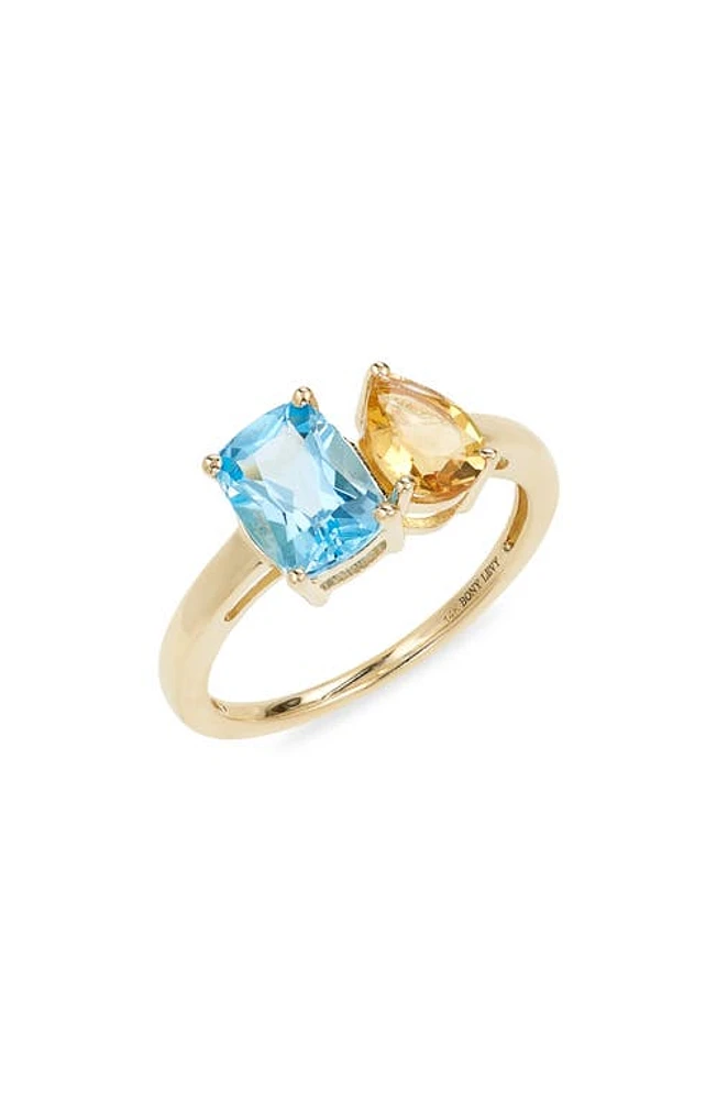 Bony Levy 14K Gold Citrine & Topaz Statement Ring in 14K Yellow Gold at Nordstrom, Size 6.5