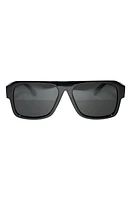 Fifth & Ninth Lennon 68mm Polarized Square Sunglasses in Black/Black at Nordstrom