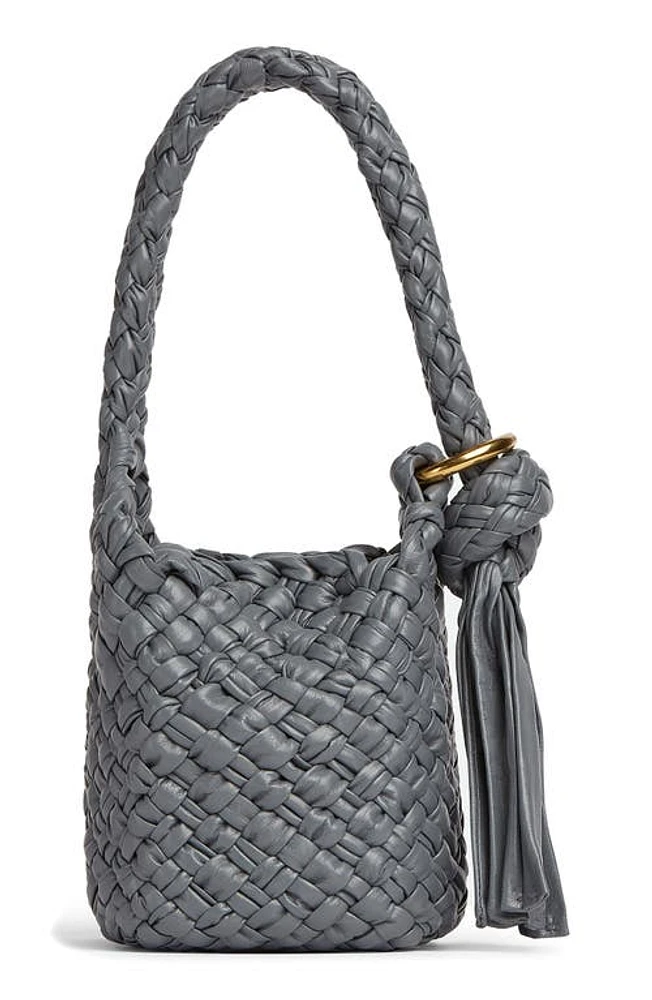 Bottega Veneta Mini Piero Intrecciato Leather Bucket Bag in Thunder at Nordstrom