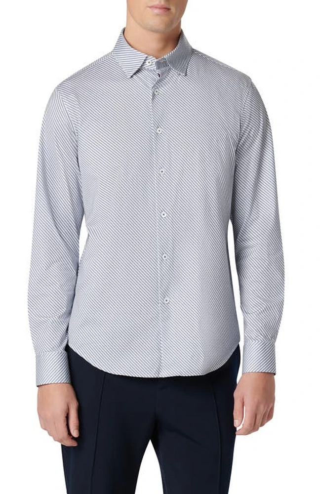 Bugatchi James OoohCotton Geo Print Button-Up Shirt Riviera at Nordstrom,