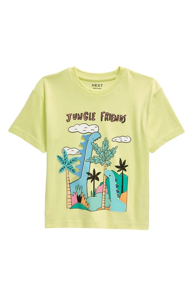 NEXT Kids' Jungle Friends Appliquéd Graphic T-Shirt Yellow at Nordstrom,