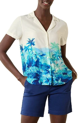 Tommy Bahama Oceanside Views Silk Camp Shirt Coconut at Nordstrom,