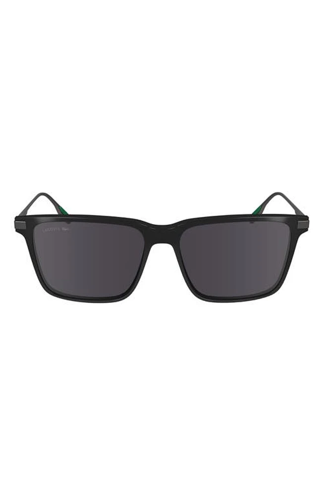 Lacoste Premium Heritage 55mm Rectangular Sunglasses in Black at Nordstrom