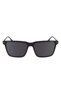 Lacoste Premium Heritage 55mm Rectangular Sunglasses in Black at Nordstrom