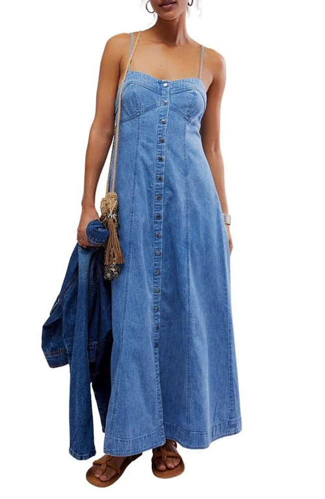 Free People Just Jill Denim Maxi Dress Copen at Nordstrom,