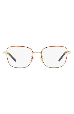 Tory Burch 53mm Square Optical Glasses in Dark Tort at Nordstrom