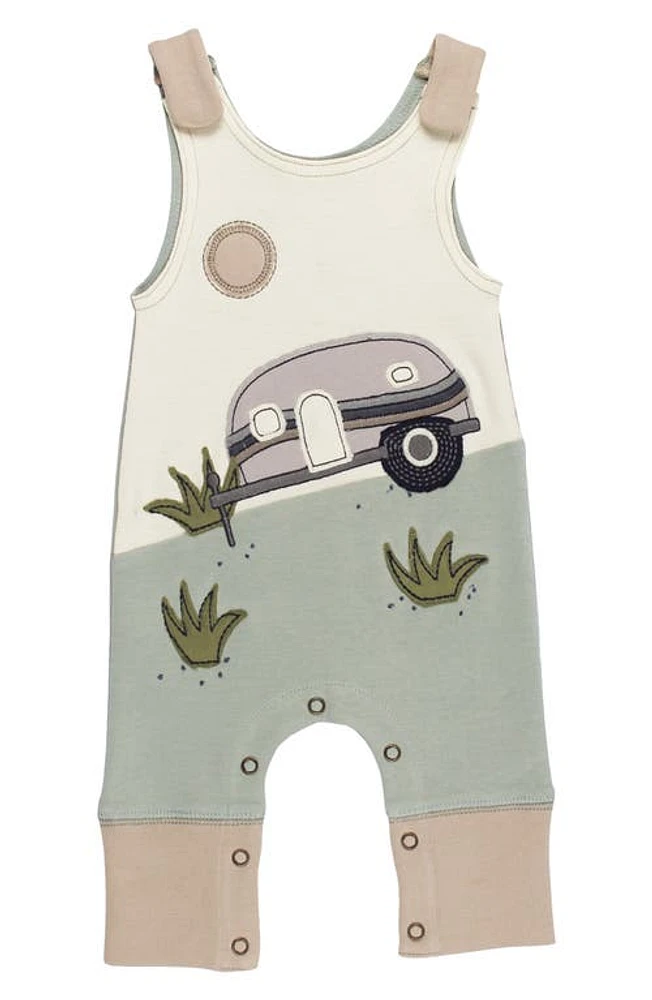 L'Ovedbaby Appliqué Organic Cotton Romper Camper at Nordstrom,