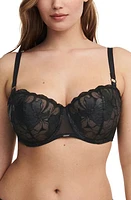 Chantelle Lingerie Fleurs Underwire Signature Demi Bra Faux Leather Black at Nordstrom,