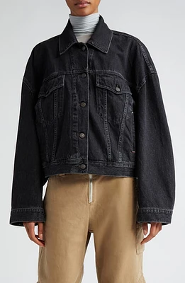 Acne Studios Morris Relaxed Fit Oversize Denim Jacket Black at Nordstrom, Us