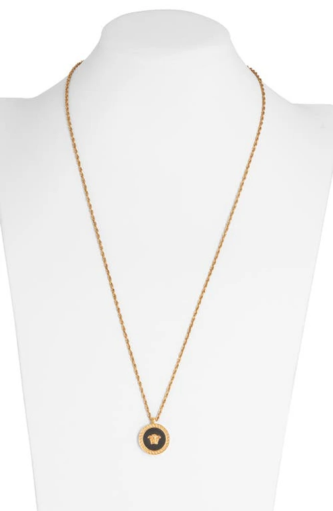 Versace Medusa Head Pendant Necklace in Gold/black at Nordstrom