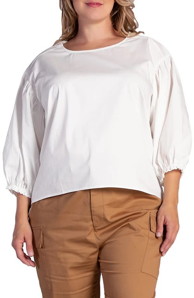 Standards & Practices Saber Balloon Sleeve Blouse Off White at Nordstrom,