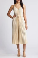 Sam Edelman Plissé Tie Waist Satin Dress at Nordstrom,