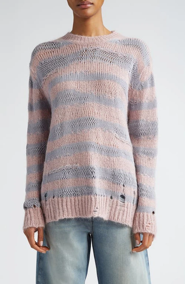 Nordstrom Acne Studios Karita Distressed Stripe Open Stitch Cotton  