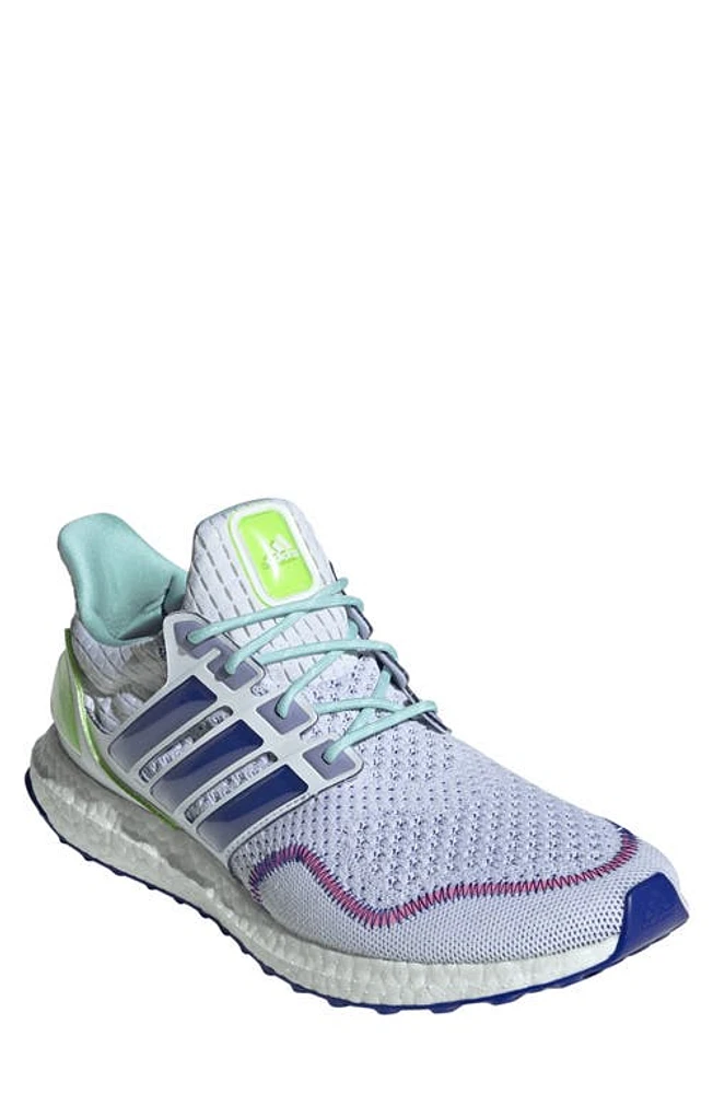 adidas Ultraboost 1.0 Running Sneaker in White/Lucid Blue/Lucid Lemon at Nordstrom, Size 5.5