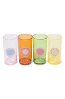 Sunnylife Poolside Set of 4 Tall Tumblers in Green Multi at Nordstrom