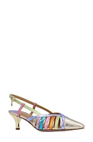 J. Reneé Lorel Slingback Kitten Heel Pointed Toe Pump Metallic at Nordstrom,