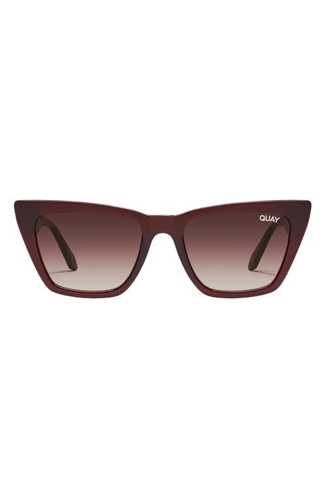 Quay Australia Call The Shots 54mm Gradient Cat Eye Sunglasses in Chocolate Gradient at Nordstrom