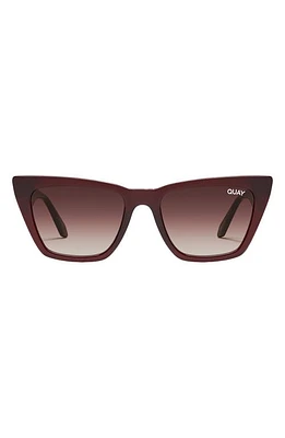 Quay Australia Call The Shots 54mm Gradient Cat Eye Sunglasses in Chocolate Gradient at Nordstrom