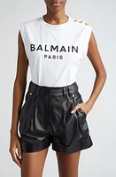 Balmain Cotton Logo Graphic Tank at Nordstrom,