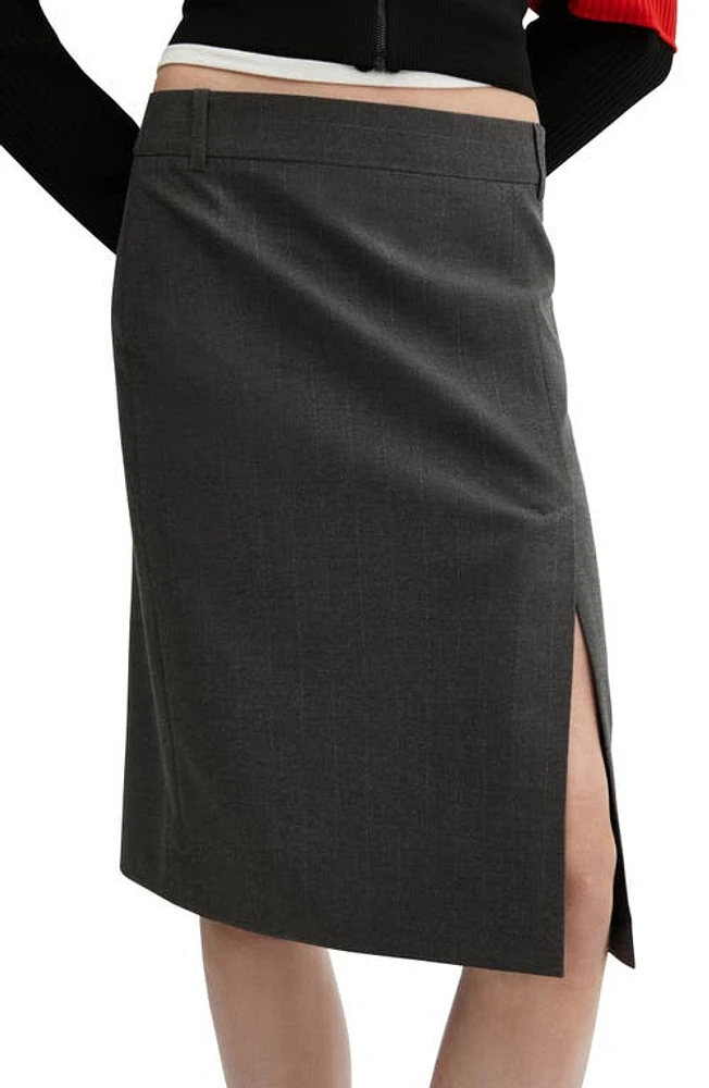 MANGO Pinstripe Pencil Skirt Grey at Nordstrom,