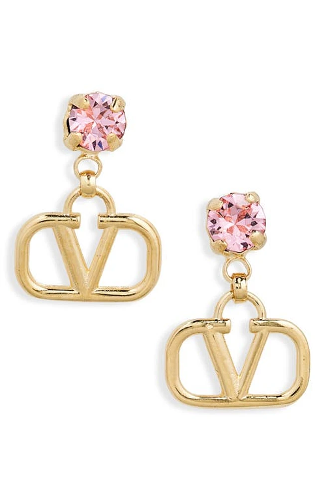 Valentino Garavani VLOGO Drop Earrings in 0V3 Oro 18/Light Rose at Nordstrom