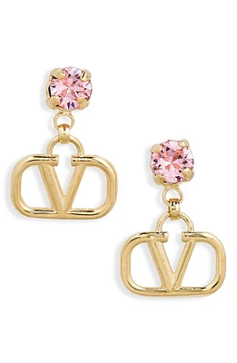 Valentino Garavani VLOGO Drop Earrings in 0V3 Oro 18/Light Rose at Nordstrom