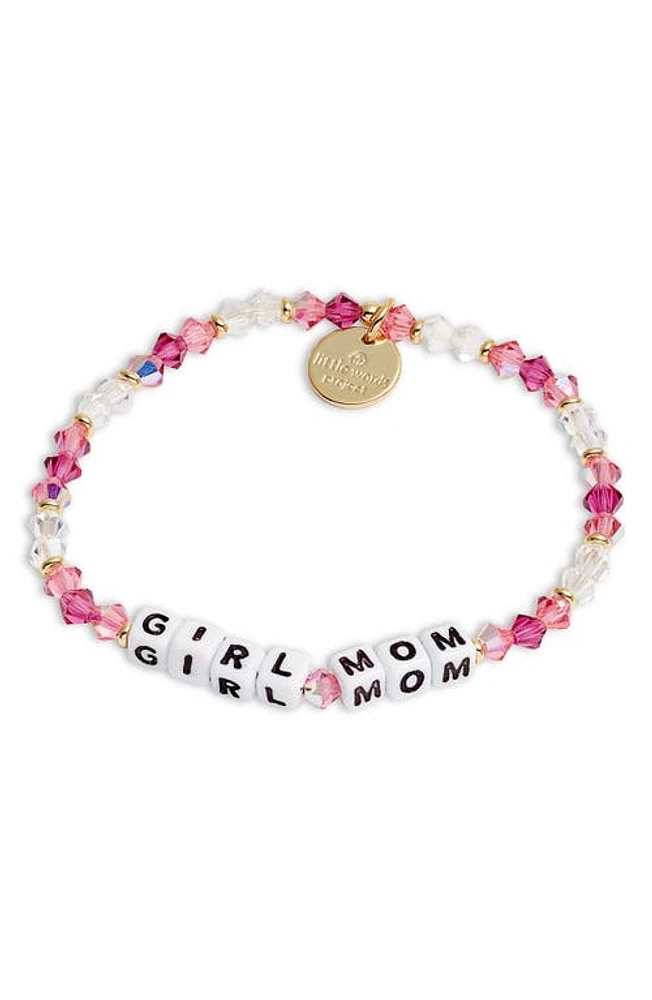 Little Words Project Girl Mom Stretch Bracelet in Orchid/White at Nordstrom