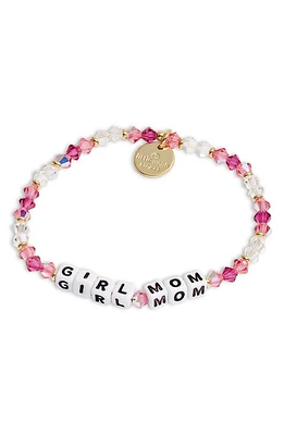 Little Words Project Girl Mom Stretch Bracelet in Orchid/White at Nordstrom