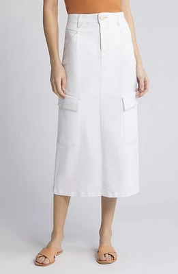 Wit & Wisdom 'Ab'Solution Cotton Cargo Midi Skirt White at Nordstrom,