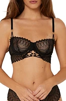 Etam Intense No. 9 Underwire Balconette Bustier Bra Black at Nordstrom,