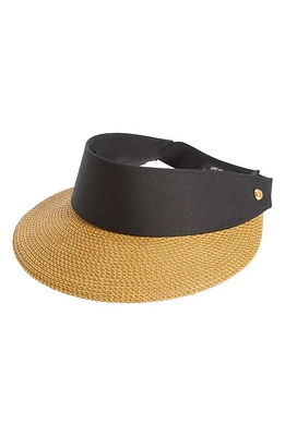 Eric Javits Squishee Straw Champ Custom Fit Visor in Black at Nordstrom