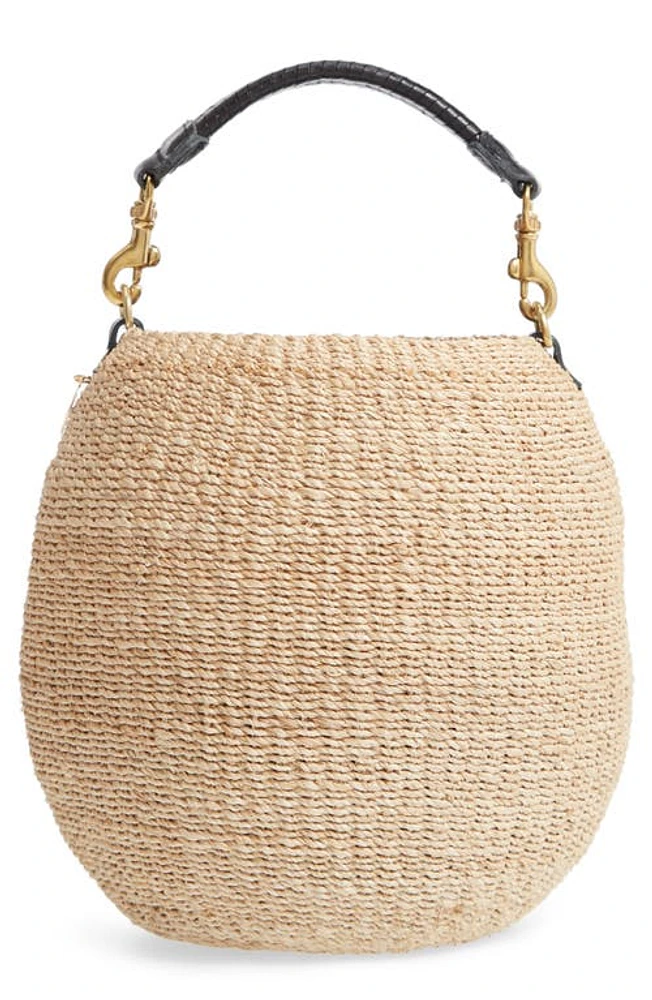 Clare V. Pot de Miel Top Handle Straw Basket Bag in Cream at Nordstrom