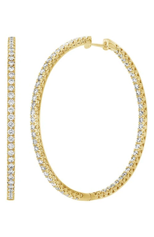 Bony Levy Inside Out Diamond Hoop Earrings in Yellow Gold/Diamond at Nordstrom